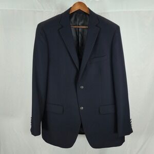 Avanti Uomo Men 46R Navy Wool Blazer Two Button Dressy Sport Coat Classic Fit